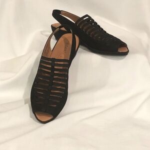 5005/ Kenneth Cole, Leather Slingback Wedge Sandals, Size 7B